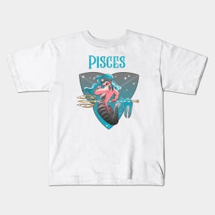 Pisces Zodiac Beautiful Female Kids T-Shirt